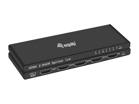 EQ332717 Splitter 4K 1xHDMI In 4xHDMI Out Black