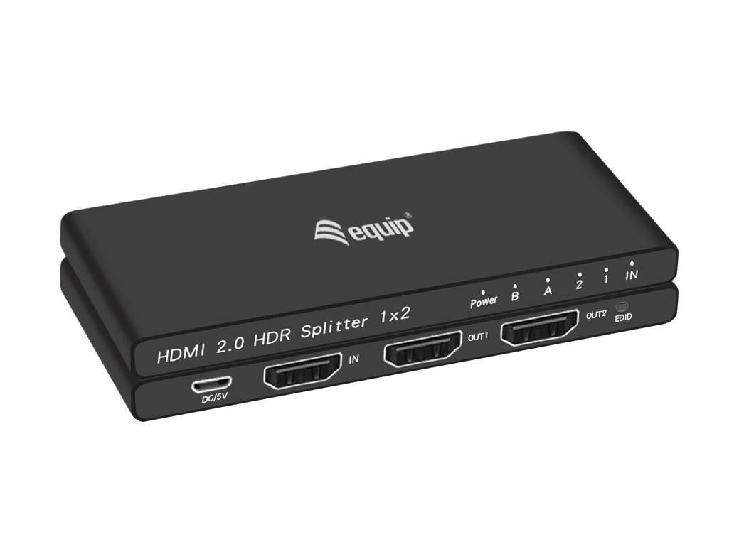 Splitter EQUIP 4K 1xHDMI In 2xHDMI Out Black (EQ332716)