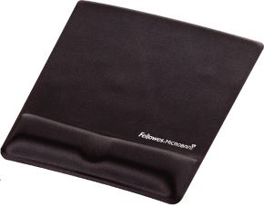Alfombrilla con reposamuecas de espuma con canal ergonomico negro
