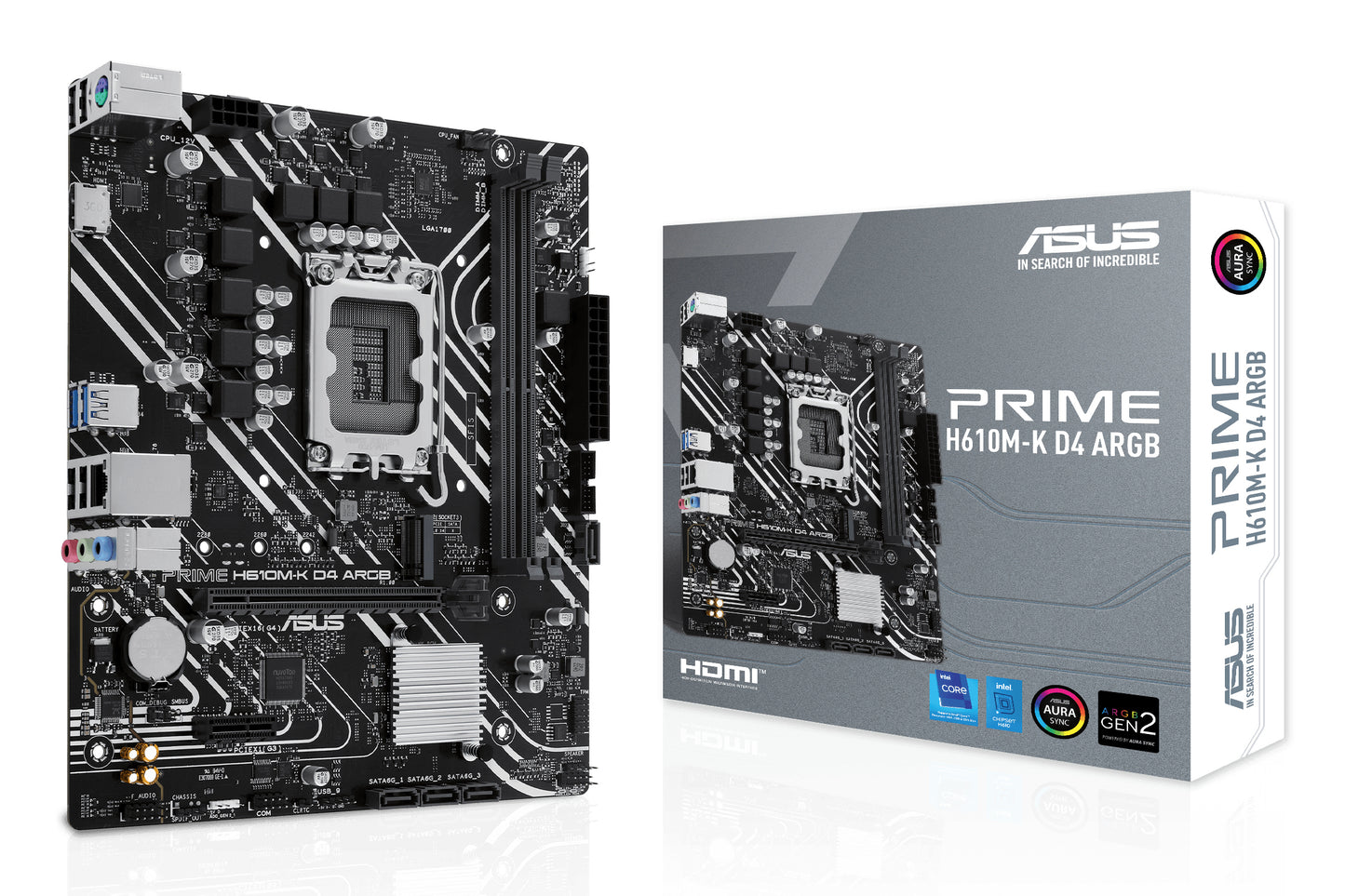 ASUS PRIME H610M-K D4 ARGB: (1700) 2DDR4 HDMI RJ45 mATX