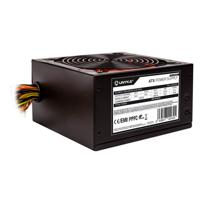 UNYKA ATX 550W 140mm Black/Red PSU (UK210551)
