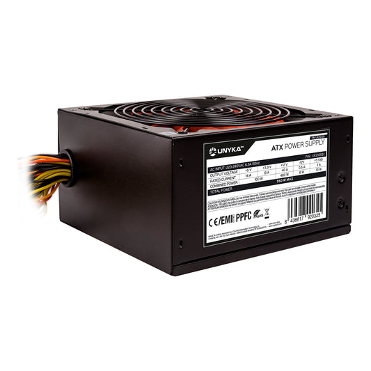 UNYKA ATX 550W 140mm Black/Red PSU (UK210551)