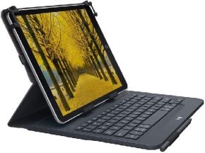 Funda con Teclado Bluetooth Folio para Tablet Universal de 9-10' y iPad Air Primera, Segunda y Tercera Generacion iPad Primera, Tercera y Cuarta Generacion iPad 2  Negro