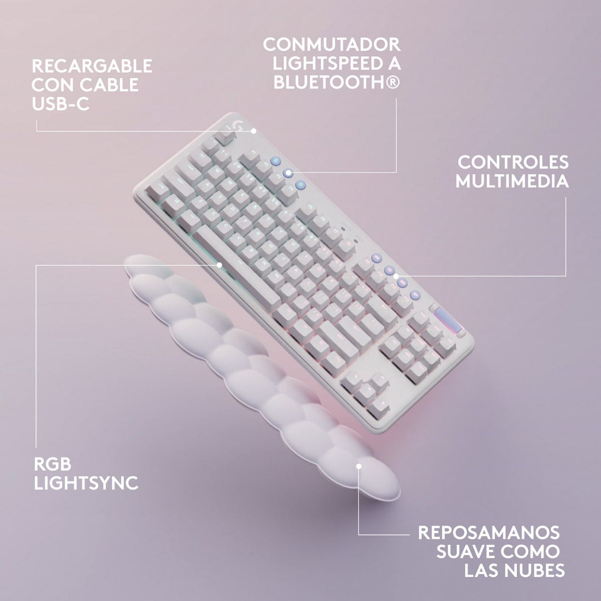 Teclado LOGITECH G715 RF Bluetooth Blanco (920-010685)