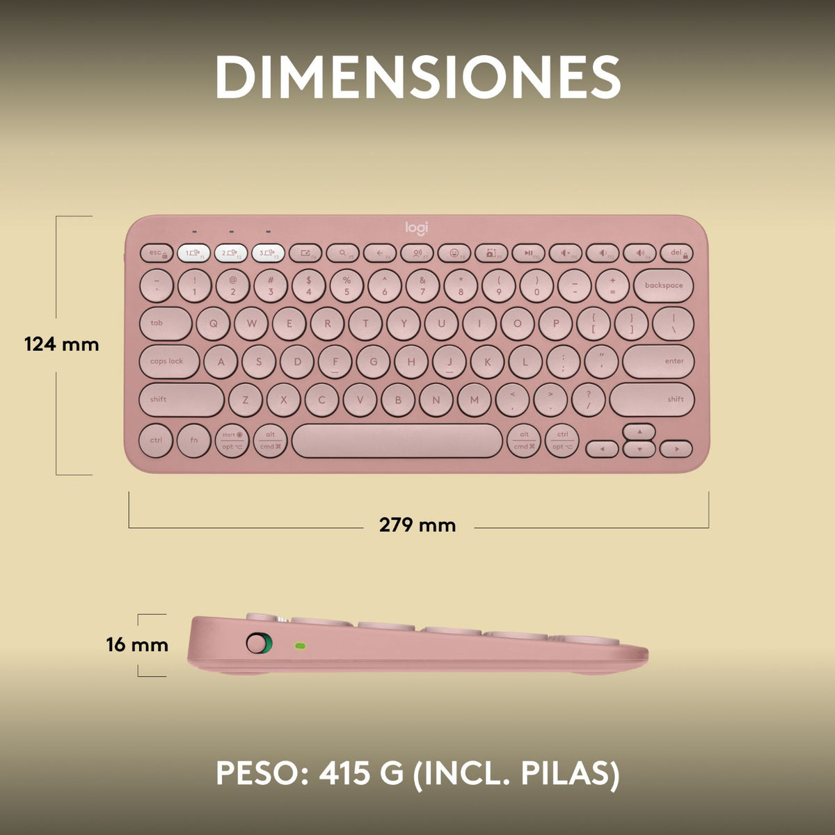 Teclado LOGITECH K380s BT Rosa (920-011829)