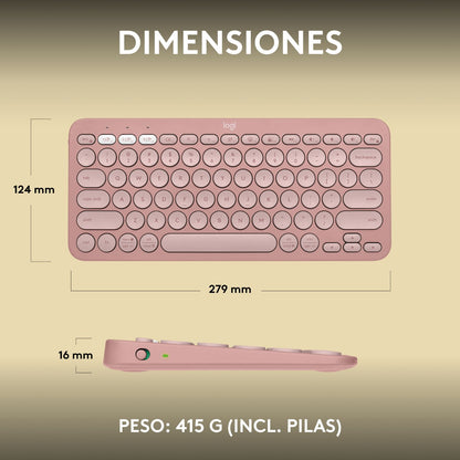 Teclado LOGITECH K380s BT Rosa (920-011829)