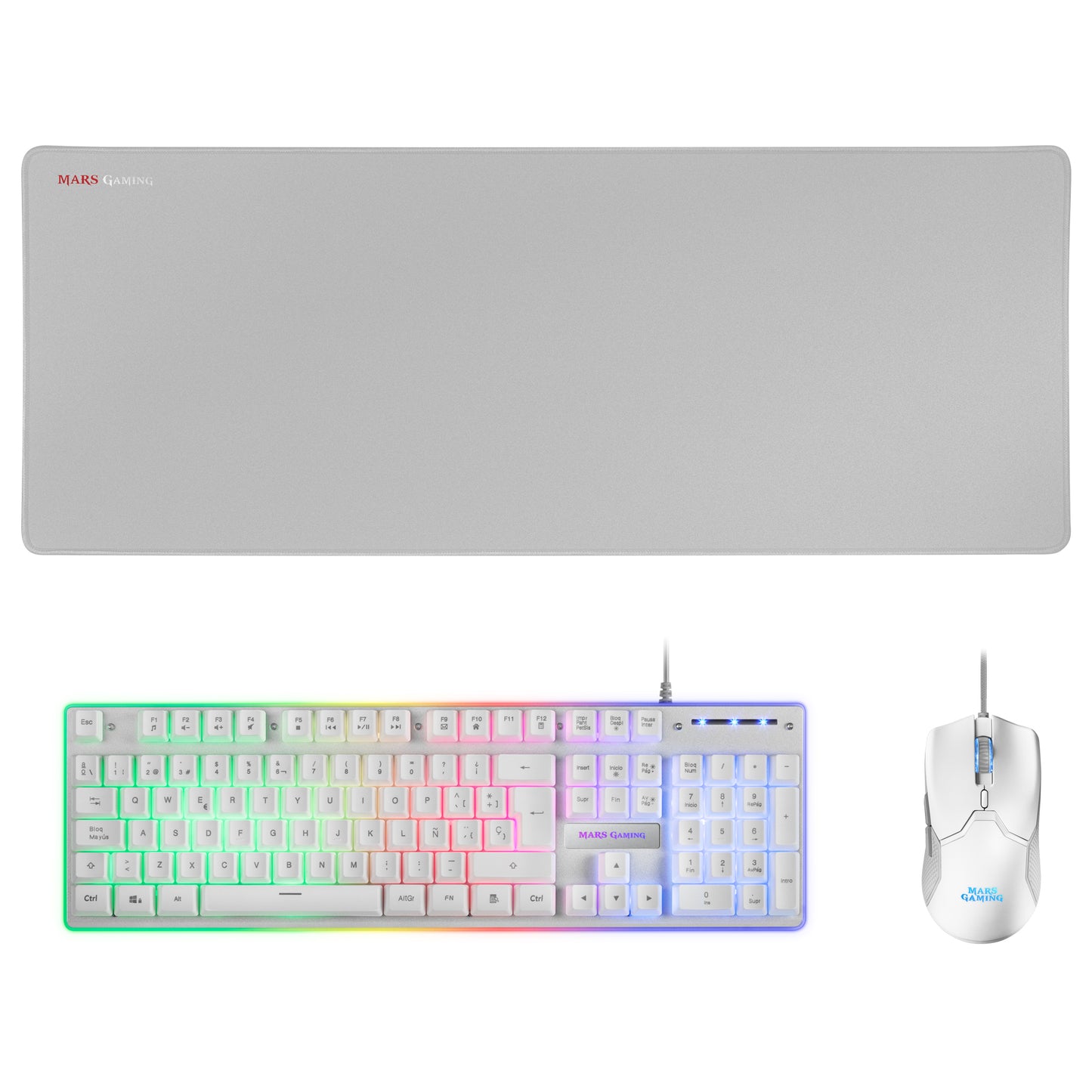 T+Mars Gaming Mouse + XXL Mat White (MCPXWES)