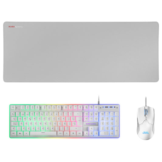 T+Mars Gaming Mouse + XXL Mat White (MCPXWES)