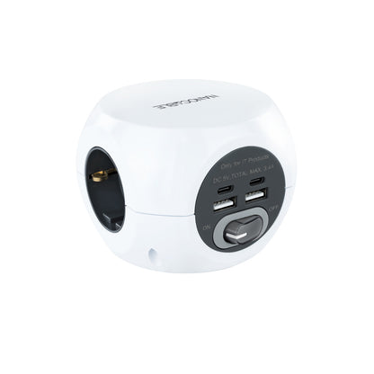 Nanocable 3-Outlet 4xUSB Power Strip with Switch (10.37.0001)