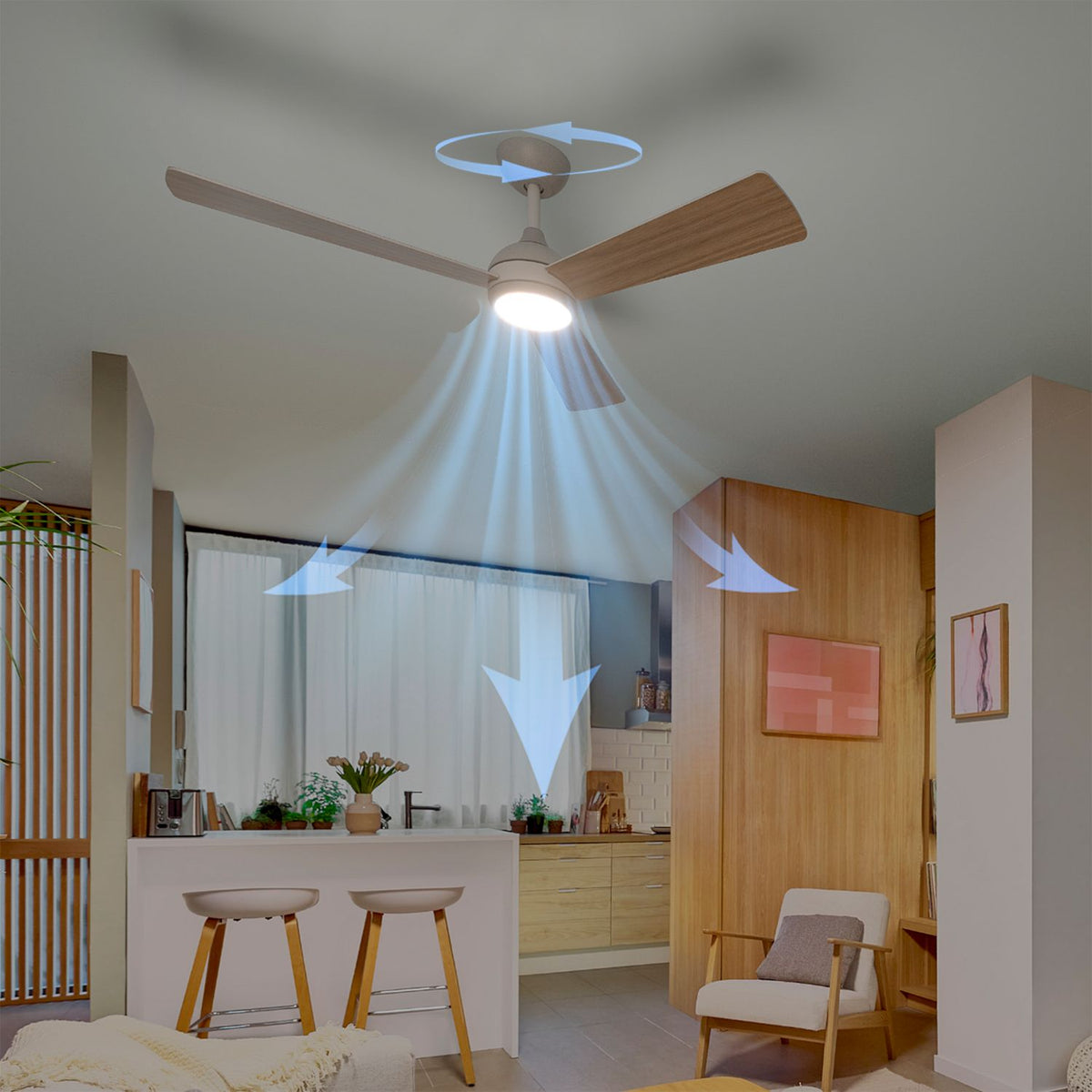 Ventilador Techo Philips Velyx 32W Madera(929004751601)