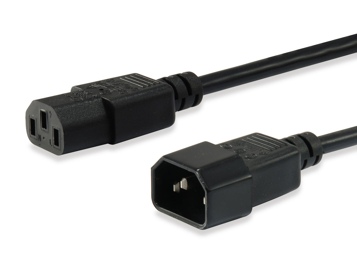 EQUIP Cable desde IEC macho a IEC hembra longitud 1.8 metros ideal CPU a monitor/UPS (112100)