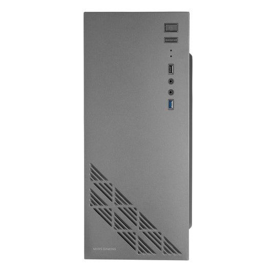 Chasis Semitorre Mc100w sin Fuente Soporta ATX Micro ATX Mini ATX  Bahias Internas 2x3.5' 2x2.5' 1xVentilador Trasero 90mm FRGB 1xUSB 3.0 1xUSB 2.0 Salida Audio y Microfono Iluminacion RGB Ventana Lateral Transparente Dimensiones (prxalxan) 359x405x165mm