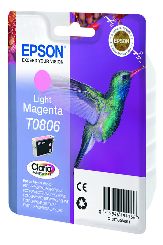 Epson T0806 Light Magenta Original Ink Cartridge - C13T08064011. 7.4 ml