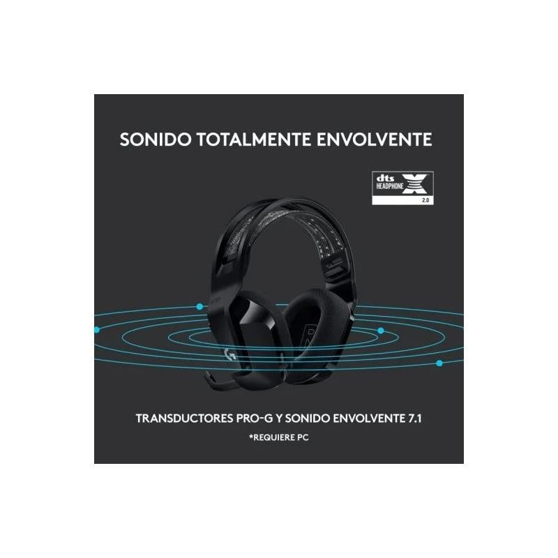 AURICULARES + MICROFONO LOGITECH GAMING G733 RGB WIRELESS BLACK