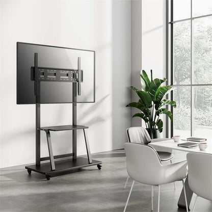 SOPORTE TV MONITOR AISENS SUELO CON RUEDAS 37-100 150KG BLACK/SILVER