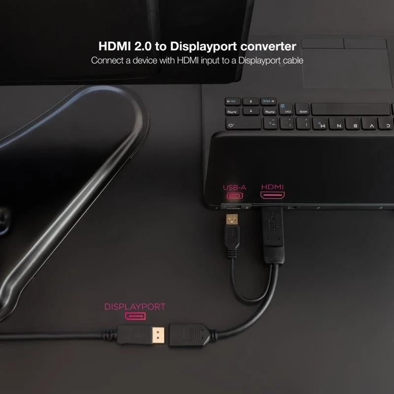 CABLE CONVERSOR NANOCABLE HDMI A DISPLAYPORT 20CM BLACK