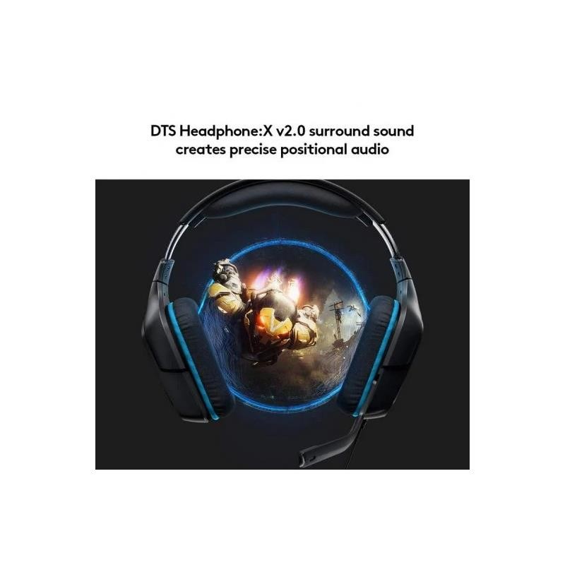 AURICULARES + MICROFONO LOGITECH GAMING G432 USB  DTS 7.1 BLACK/BLUE
