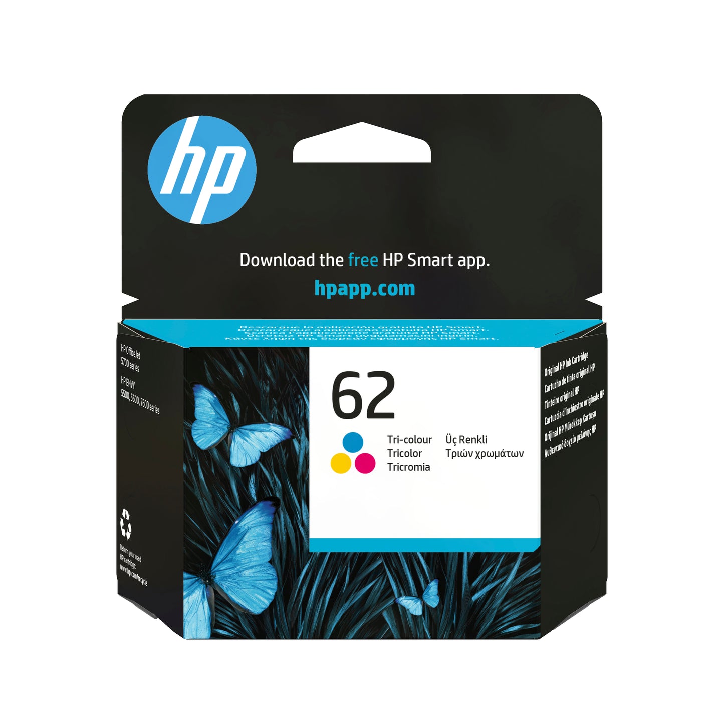 HP 62 Color Cartucho de Tinta Original - C2P06AE. 165 Paginas