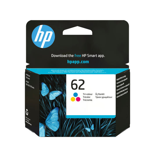 HP 62 Color Cartucho de Tinta Original - C2P06AE. 165 Paginas