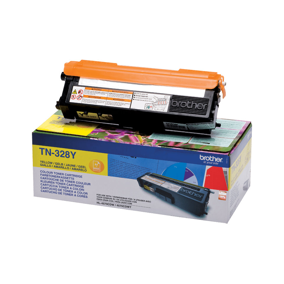 Brother TN328 Amarillo Cartucho de Toner Original - TN328Y. 6.000 Paginas