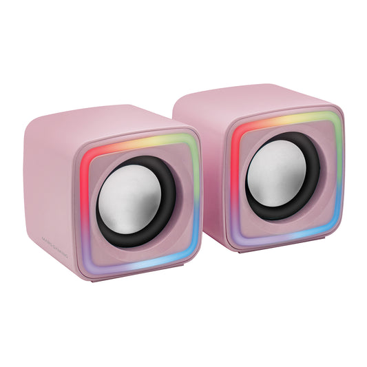 Mars Gaming DSP 8W 2.0 USB RGB Pink Speakers (MSCUBEP)