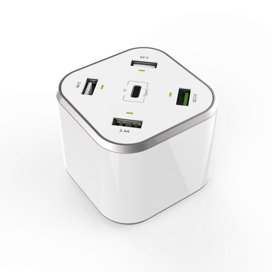 AISENS 48W 5xUSB White Desktop Charger (ASCH-5PQC-W)