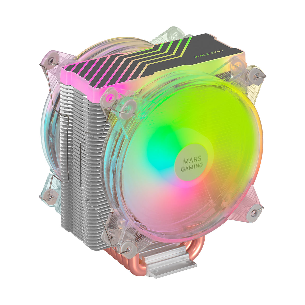 Ventilador Mars Gaming 2x120mm 220W ARGB Plata (MCPU66)