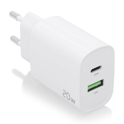 Cargador Pared AISENS 1xUSB-C 1xUSB-A 20W (A110-0754)