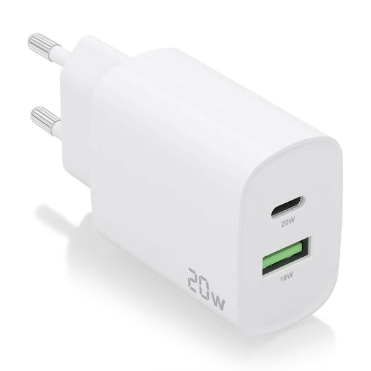 Cargador Pared AISENS 1xUSB-C 1xUSB-A 20W (A110-0754)