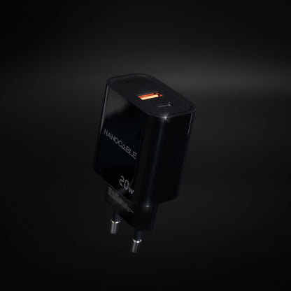 Cargador de Pared Nanocable USB-A/C Negro (10.10.2008)