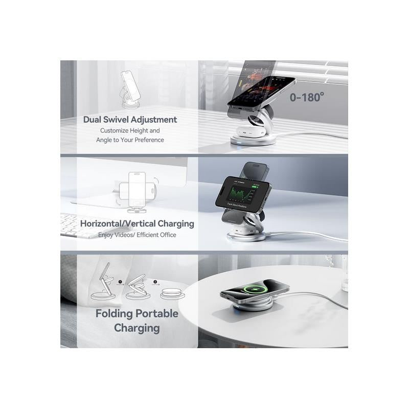 BASE CARGADOR VENTION SMARTPHONE/APPLE WATCH/AURICULARES WIRELESS SILVER