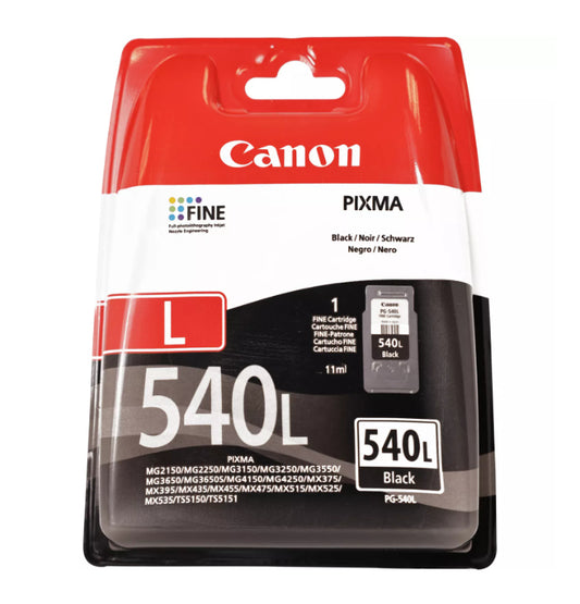 Canon PG540L Negro Cartucho de Tinta Original - 5224B001/5224B010/5224B011/5222B004/5222B005/5222B001. 300 Paginas