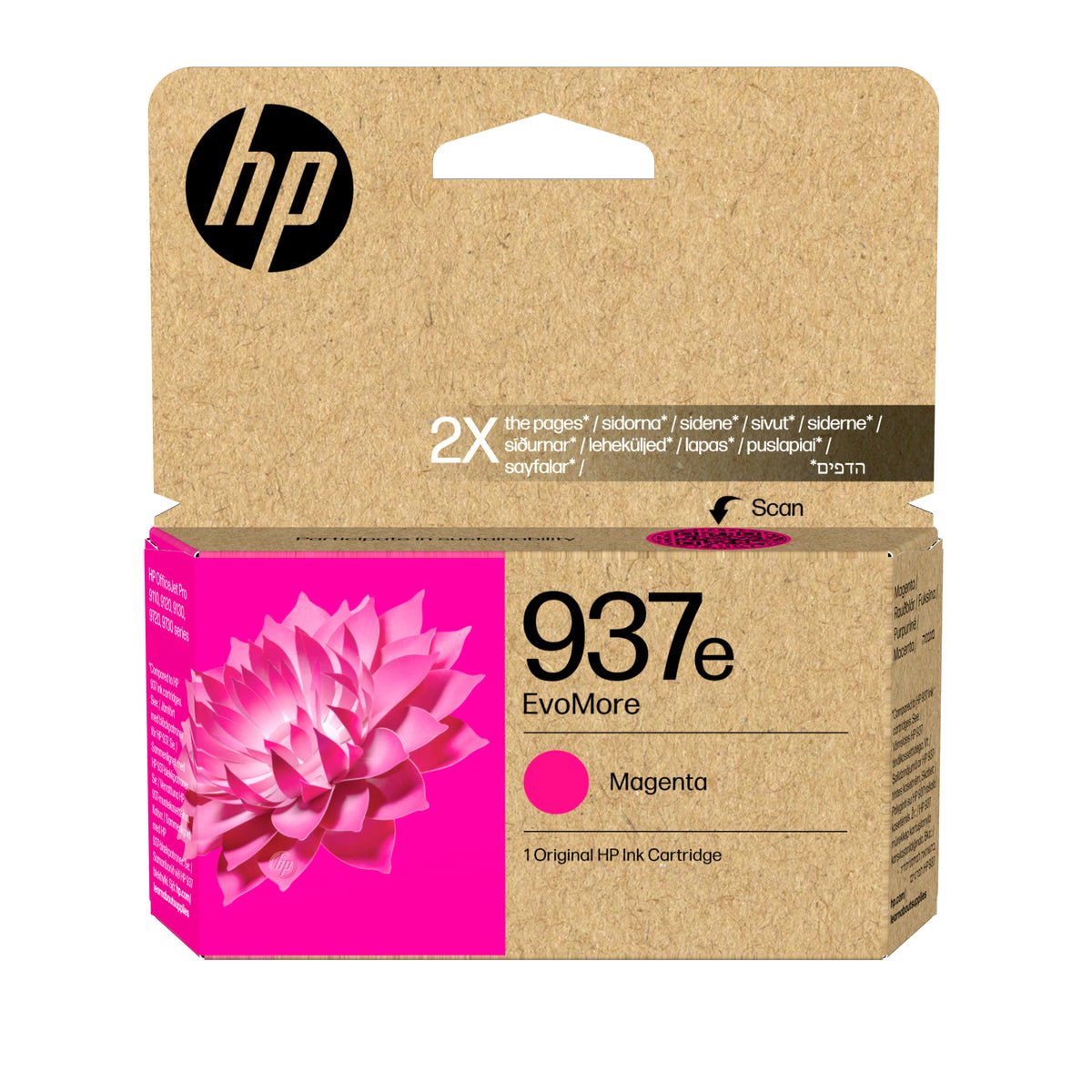 HP 937e Magenta Cartucho de Tinta Original - 4S6W7NE. 1.650 Paginas