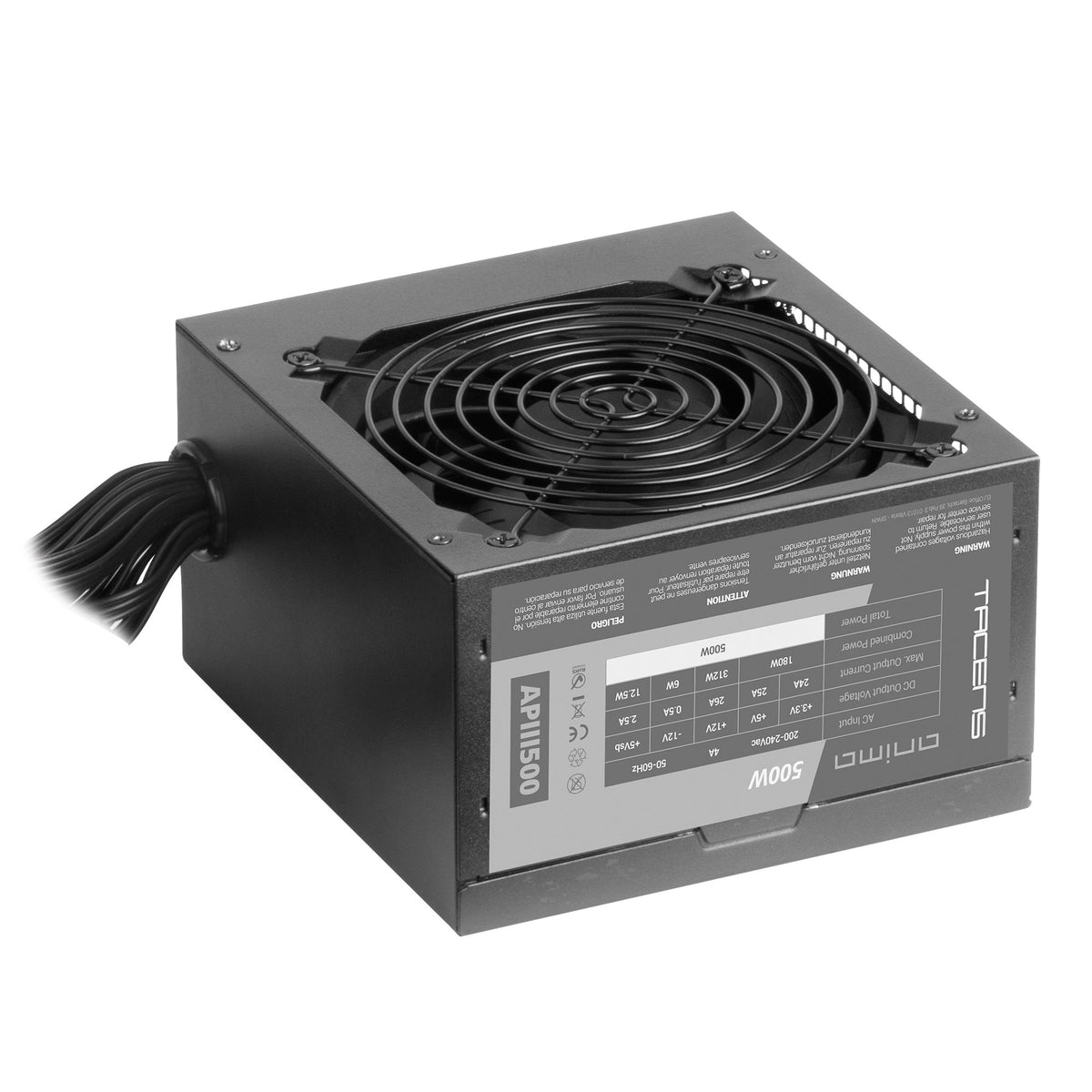 Fuente TACENS ATX 500W 85% Bronze Negra (APIII500)