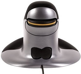 Raton penguin vertical ergonomico con cable USB laser formatp pequeo ambidiestro negro/plata