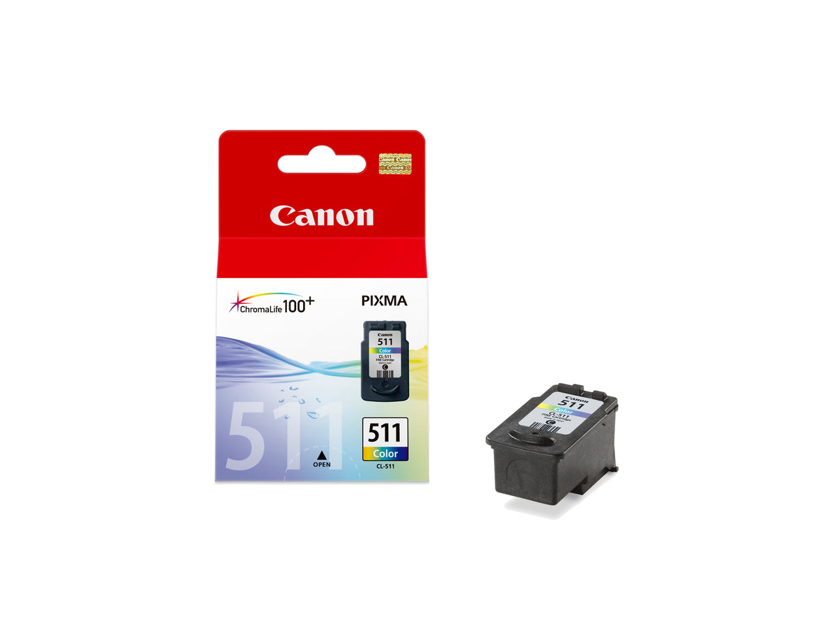 Canon Tinta cl-511 tricolor (amarillo, magenta y cian) 244 paginas segun ISO/IEC 24711 (2972B010)