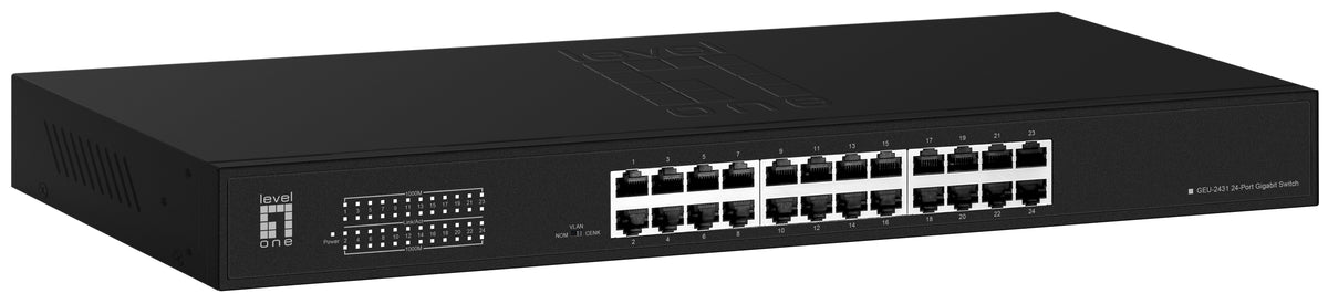 Switch LevelOne 24xRJ45 GbE Rack 1U Negro (GEU-2431)
