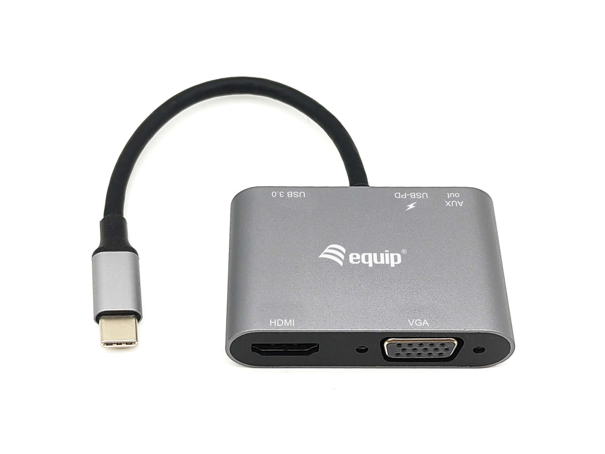 Adaptador EQUIP 5en1 USB-C Negro (EQ133483)