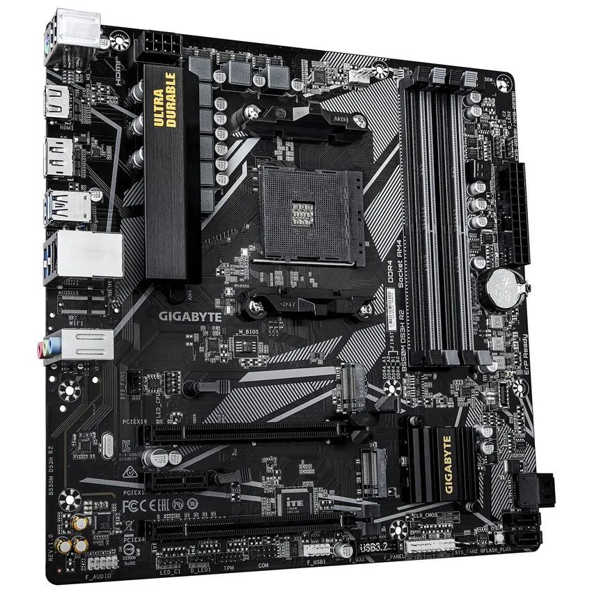 GIGABYTE B550M DS3H R2:(AM4) 4DDR4 HDMI DVI mATX
