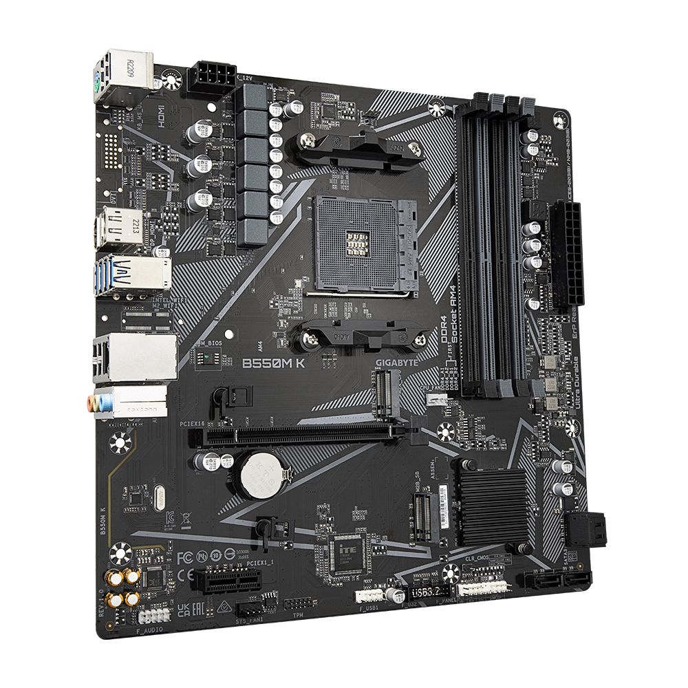 GIGABYTE B550M K:(AM4) 4DDR4 HDMI DP RJ45 mATX