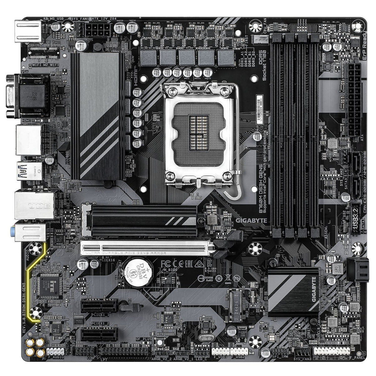 GIGABYTE B760M DS3H GEN5: (1700) 4DDR5 VGA HDMI mATX