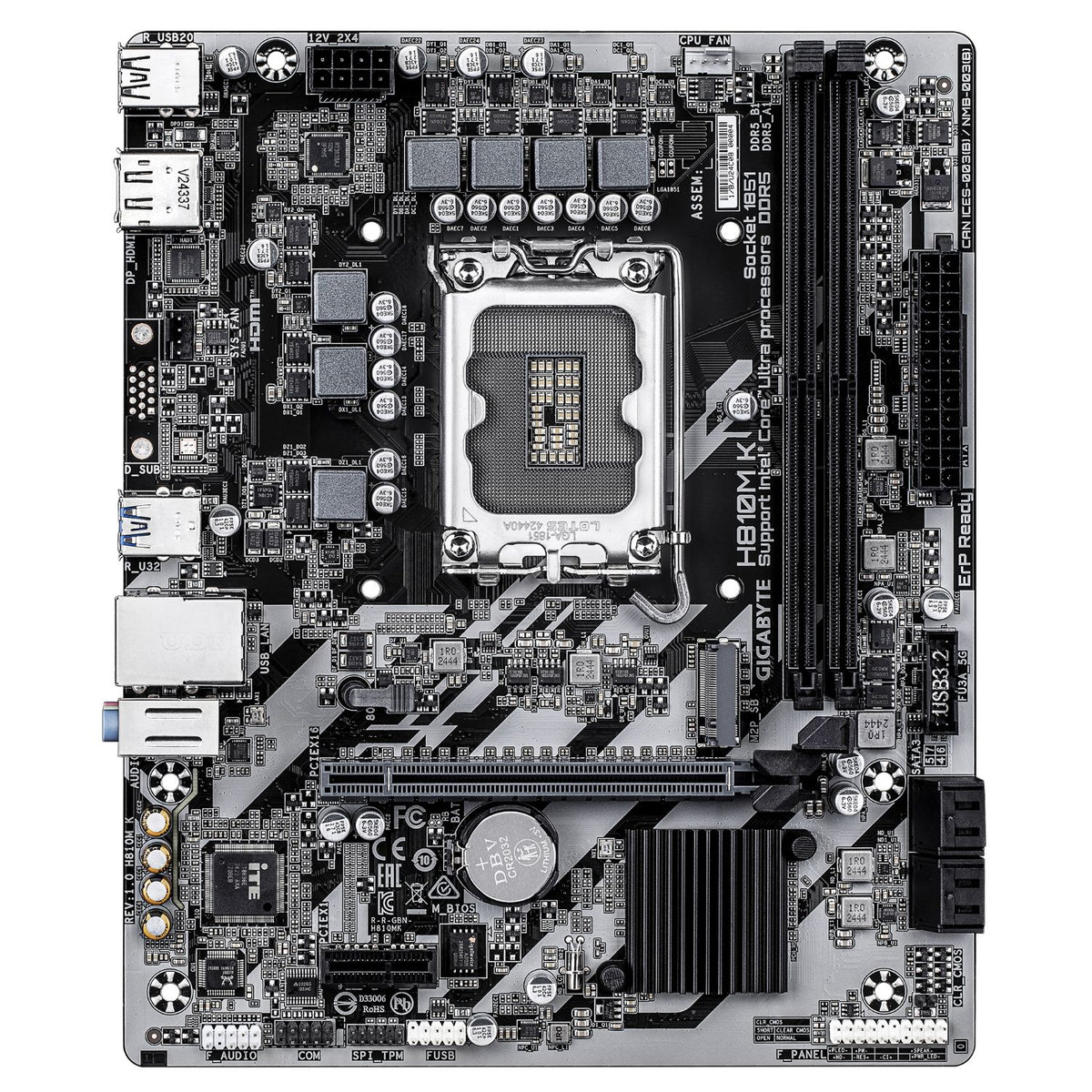 GIGABYTE H810M K: (LGA1851) 2DDR5 HDMI DP RJ45 mATX