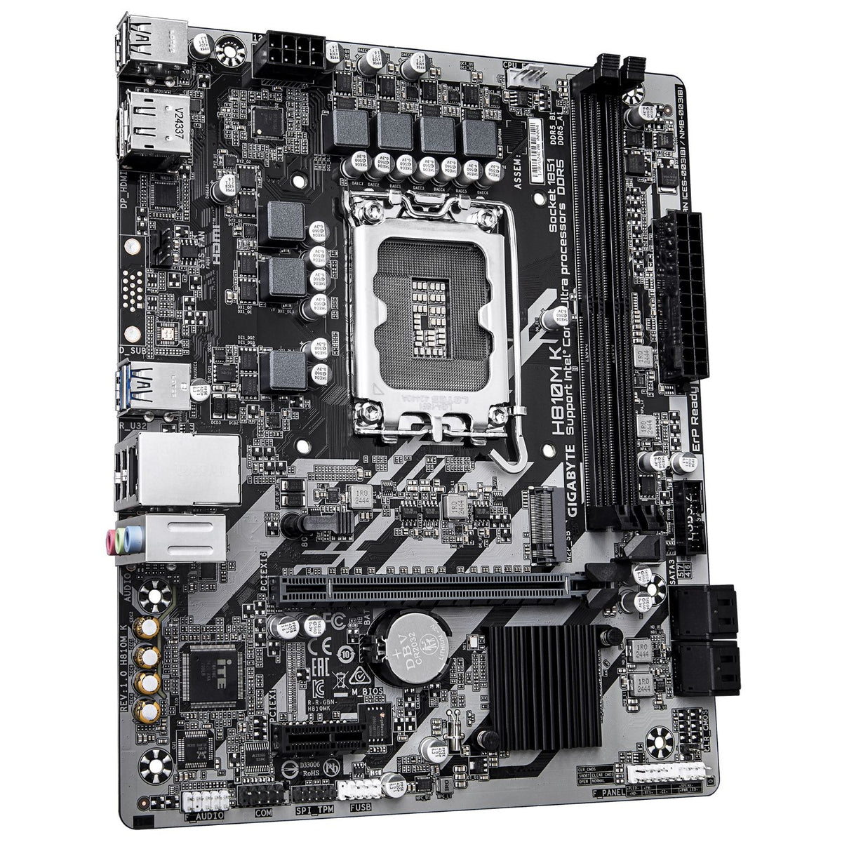 GIGABYTE H810M K: (LGA1851) 2DDR5 HDMI DP RJ45 mATX