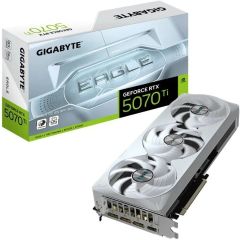Tarjeta grafica geforce rtx 5070ti eagle oc ice sff 16gb gddr7 256 bits pci-e 5.0 2542mhz core clock 8960 nucleos cuda 3 x DISPLAYPORT 1 x HDMI 2.1b triple fan resolucion máxima 7680 x 4320 conector de alimentacion 1 x 16 pin pantallas soportadas cuatro.