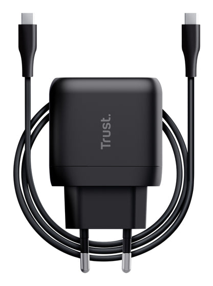 Cargador Pared Trust Maxo GaN 45W 1xUSB-C Negro (25521)
