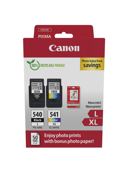 Canon PG540L/CL541XL Ink + 50 Photo Sheets (5225B012)