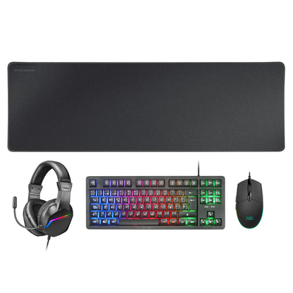 Mars Gaming Pack K+Mouse+Headset+Mat Black (MCPRGB3ES)