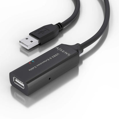 Cable AISENS USB-A/M a USB-A/H 15m Negro (A101-0916)
