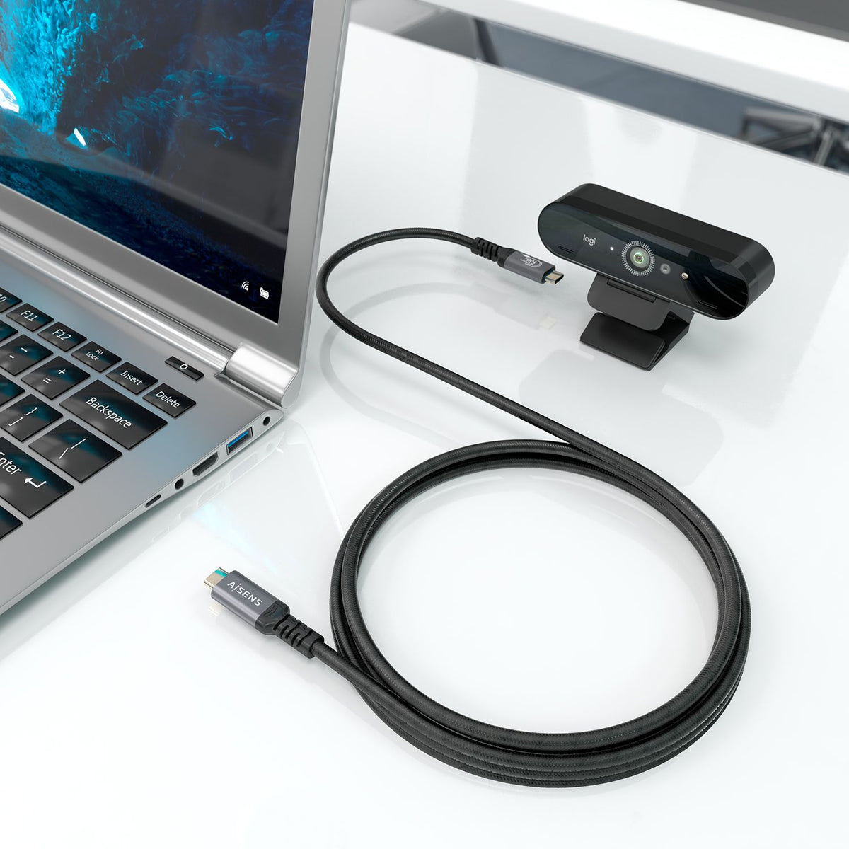 Cable AISENS USB-C a USB-C PD 100W 3m Negro (A107-0988)