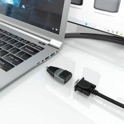Adaptador AISENS USB-C/M a VGA/H Negro/Gris (A109-0863)